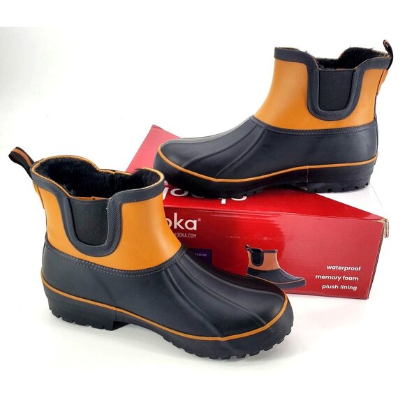 Chooka 6 Rain Boots Chelsea Duck Outdoor Faux Fur Shoes Waterproof Ankle Shoes - Picture 3 of 16